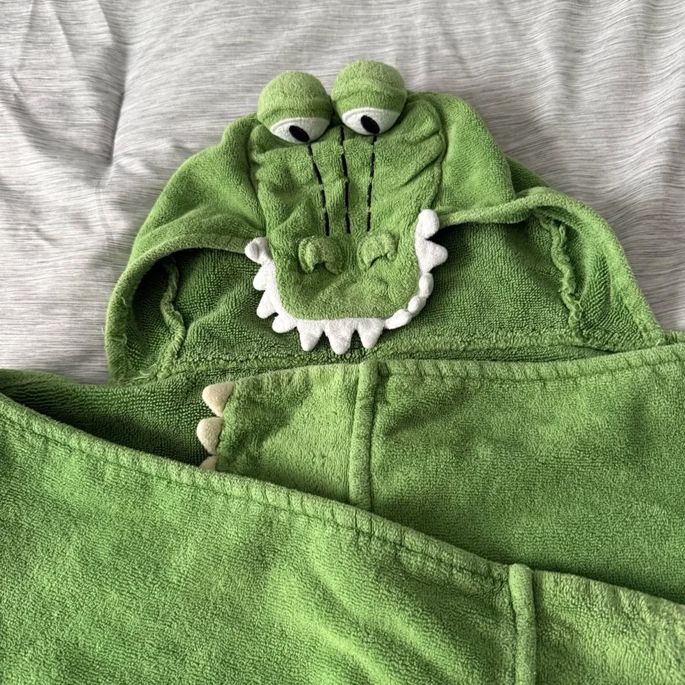 Pottery Barn Kids Green Hooded Towel - Picture 2 of 4